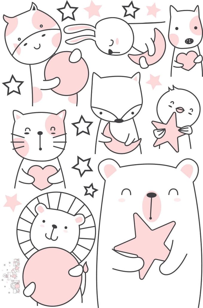 Muurstickers - Sterrenbeschermers - Zelfklevende stickers - 105x70cm