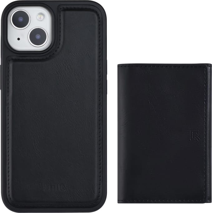 UNIQ Accessory Back Cover Wallet Case voor Apple iPhone 14 | Zwart | PU Leer | Bescherming
