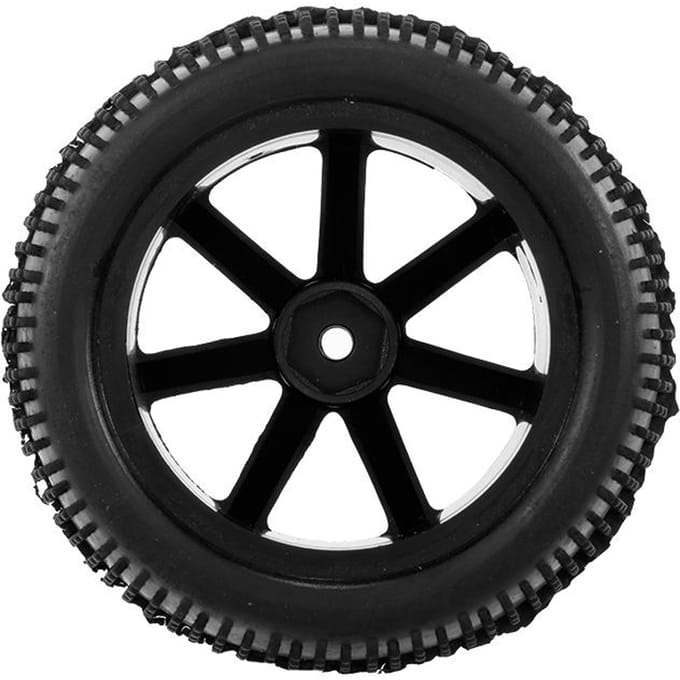 Pneus avant et arrière avec jante de roue, 4 pièces, pour Buggy de course 1/10 HSP HPI Tamiya Carson Redcat ZD noir