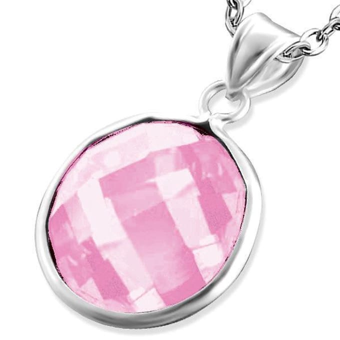 Montebello Ketting Casey Pink - 925 Zilver - 12x20mm - 45cm