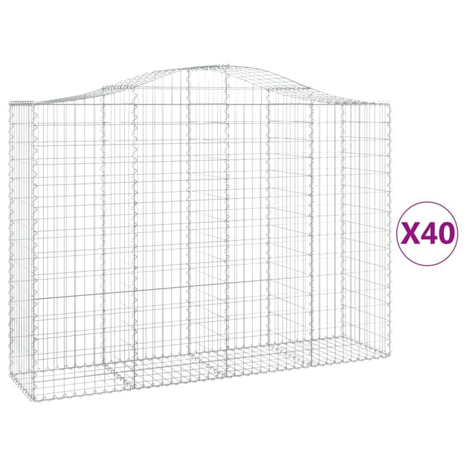 vidaXL - Schanskorven - 40 - st - gewelfd - 200x50x140/160 - cm - ijzer
