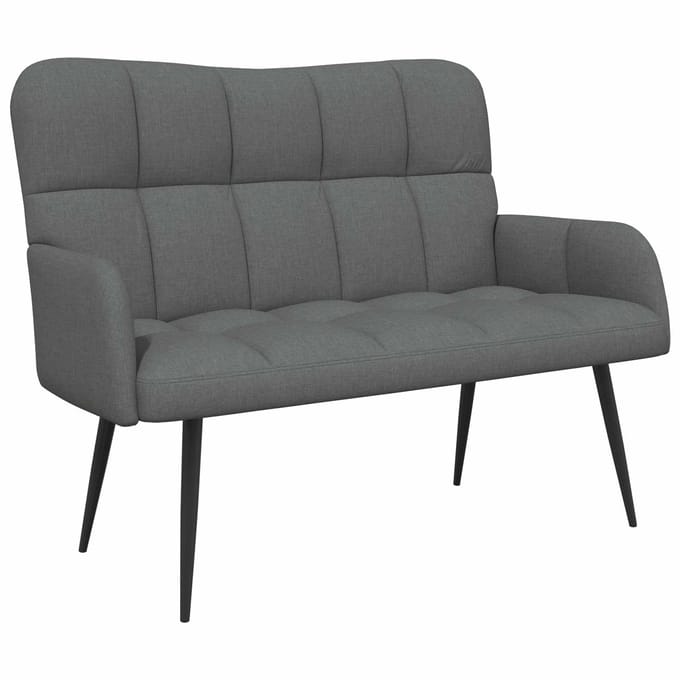 vidaXL - 2-Zits - Sofa - Donkergrijs - 115 - x - 61 - x - 87 - cm - Stof