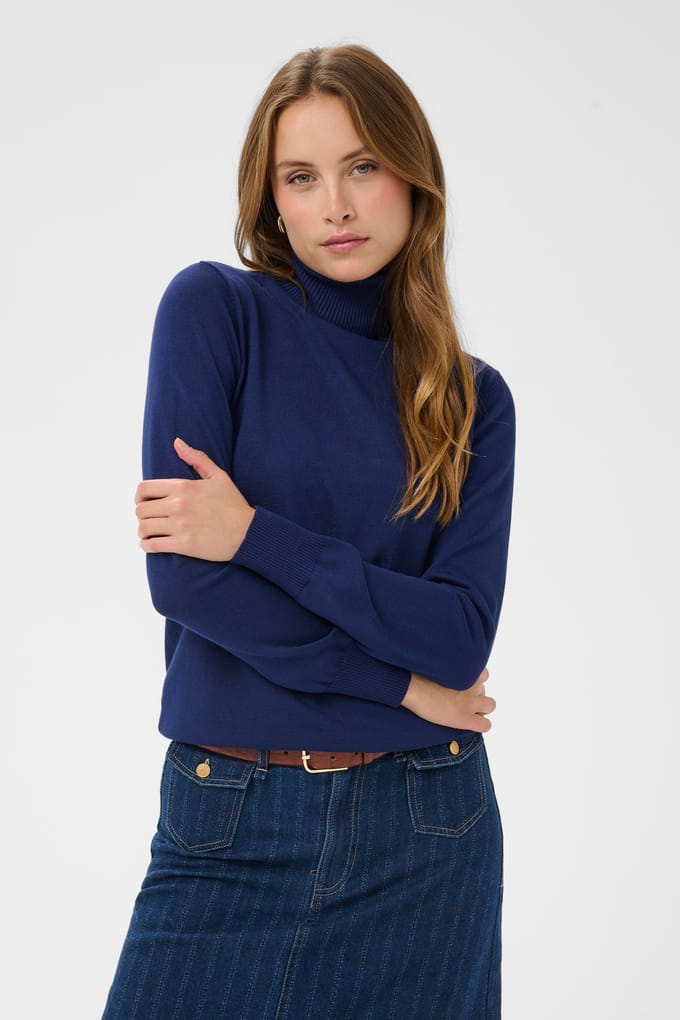 Saint Tropez J2046, MilaSZ Rollneck Pullover Dames Trui - Navy Peony