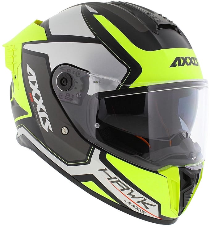 Axxis Hawk SV Evo Integraal helm Judge B3 mat geel zilver zwart