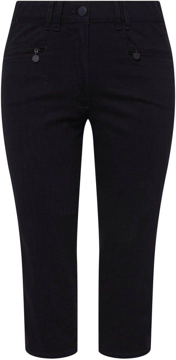 Ulla Popken - Dames - 7/8-Broek Mony kuitlang ritszakken stretch - Marine - Maat 42