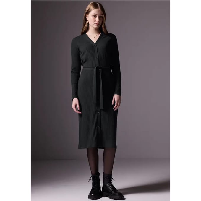 Ribtricot jurk