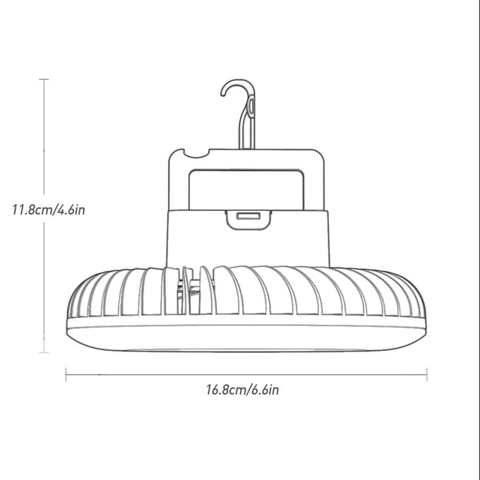 Draagbare kampeerventilator met opvouwbaar statief LED-lantaarn Mini-bureauventilator USB-oplaadbaar 2400mAh 1 gray