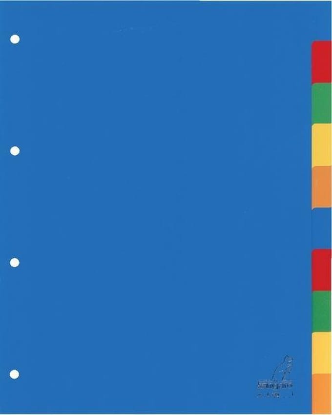 10 x Tabbladen Kangaro 4-gaats * A410 * 10-delig * assorti * Polypropyleen PP