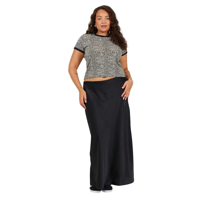 Brave Soul Dames/Dames Luipaardprint Cropped Plus T-shirt (Luipaard/Zwart)
