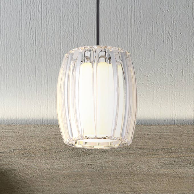 Globo Hanglamp Maribel, Ø 18 cm chroom/transparant, kunststof