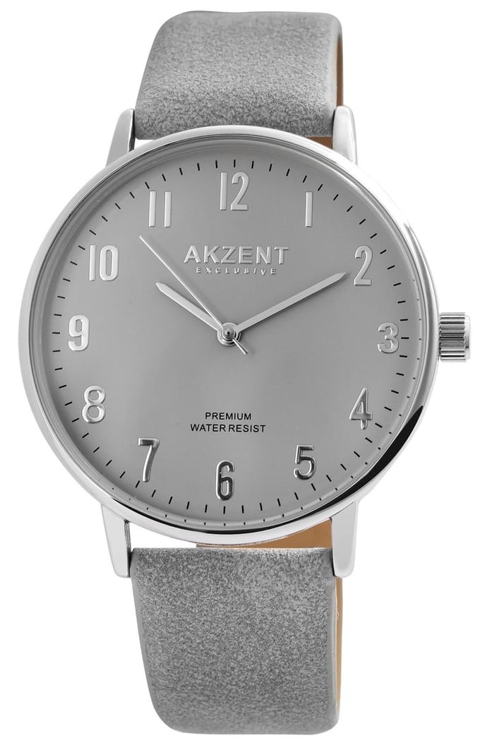 AKZENT Herenhorloge imitatieleer Shamel, Mineralglas