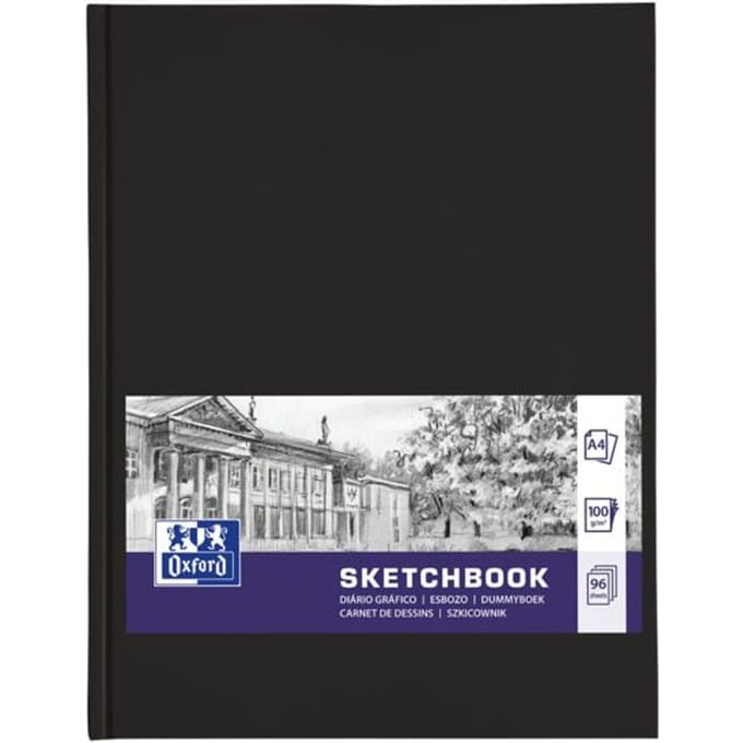 Oxford schetsboek - A4 - 96 vel - 100g papier - harde kaft - zwart