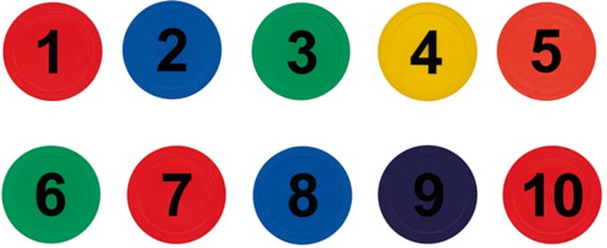 Eduplay vloermarkering cijfers rubber speelmat set kleurrijk.