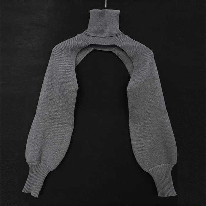 Damesmode herfst warme trui coltrui persoonlijkheid lantaarn mouw gebreide mouw trui One size rozerode kleur