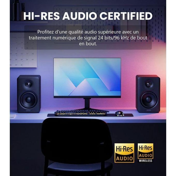 Edifier M90 Compacte Boekenplankluidsprekers, 100W RMS Desktopluidsprekers, Hi-Res Audio, LDAC, Bluetooth 6.0, SUB OUT Aangedreven Luidspreker