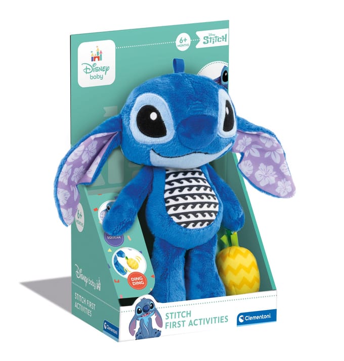 Clementoni - Babyspeelgoed - Stitch Knuffel met Ananas-rammelaar - vanaf 6 maanden