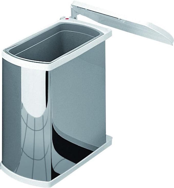 Hailo Uno-Automatic Inbouw Prullenbak - 18 l - RVS - Wit