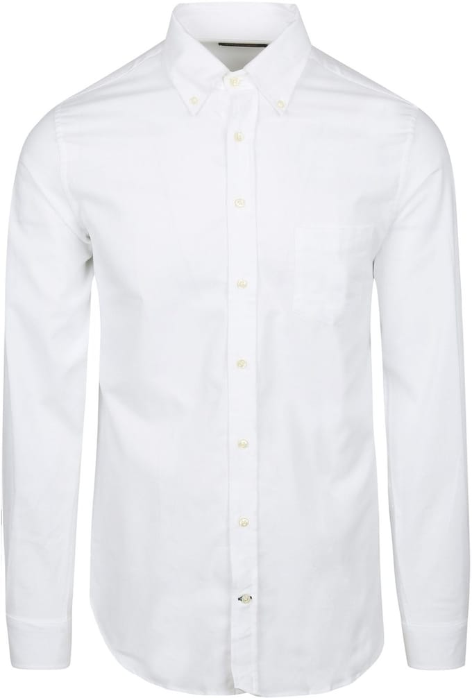 Steppin' Out Overhemd Twill Borstzak Wit - Maat M - Heren - Casual Shirt