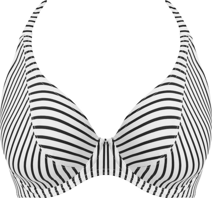 Freya JEWEL COVE UW HALTER BIKINI TOP Dames Bikinitopje - Stripe Black - Maat 70D (EU)