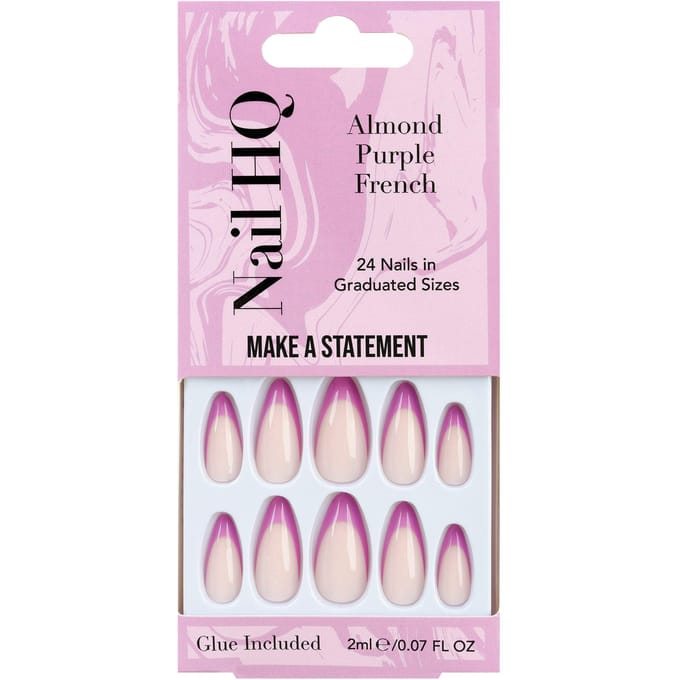Nail HQ Almond Purple French Nails 24 st