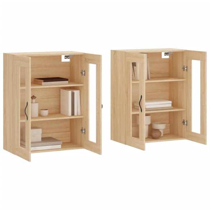 vidaXL - Hangkasten - 2 - st - bewerkt - hout - sonoma - eikenkleurig