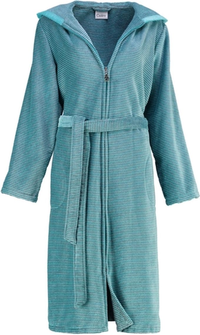 Badjas Cawö 6432 Capuchon & Rits Women Turquoise-38