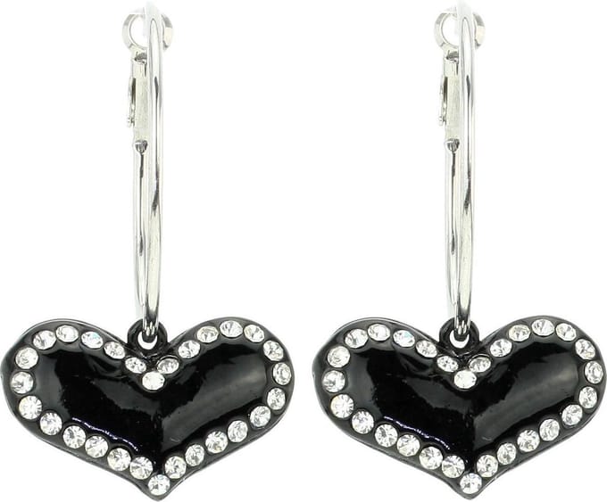 Behave - Oorringen dames - Romantische look - Hartje met kristal