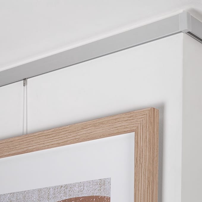 STAS Schilderijrail - Ophangsysteem Schilderijen - Cliprail - 150 cm - Complete Kit