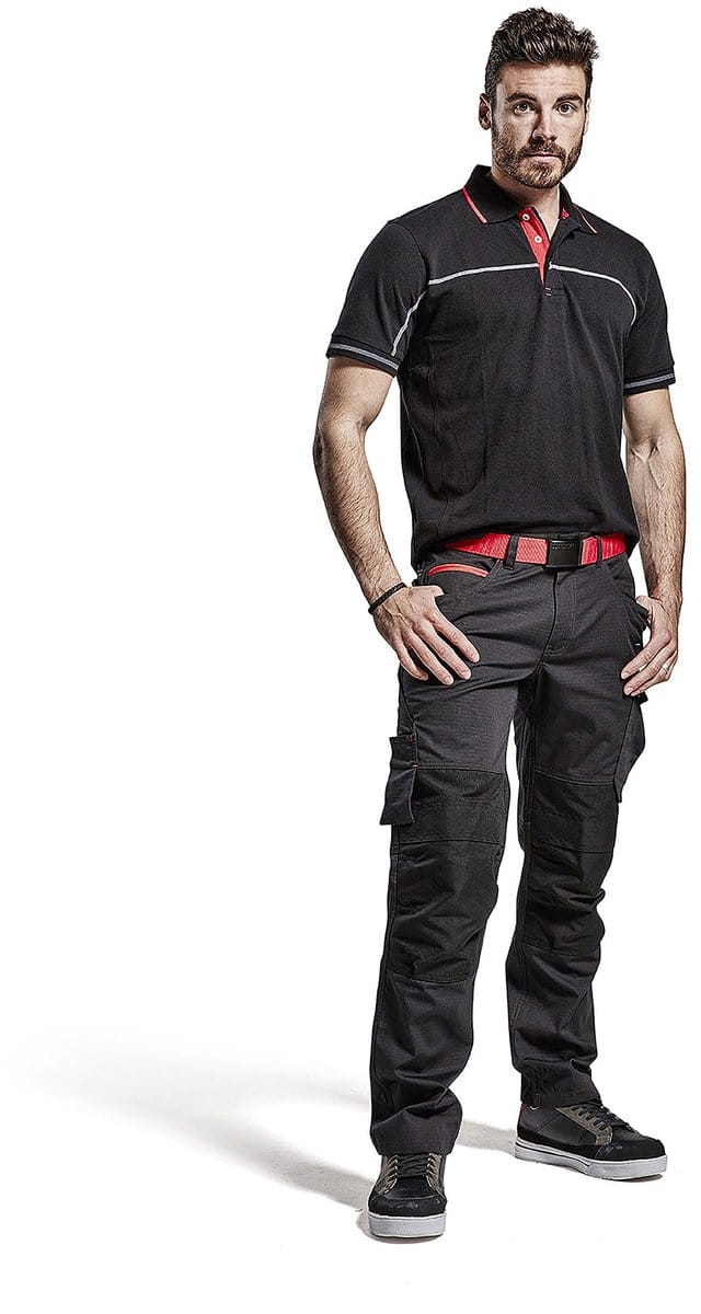 Blaklader Service Werkbroek met stretch 1495-1330 - Mannen - Zwart/Rood - 48