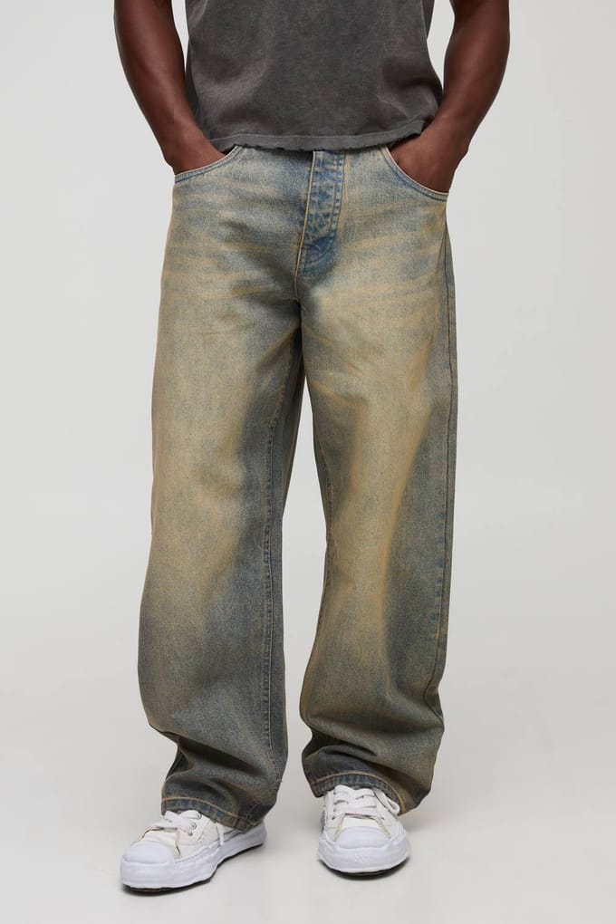 Tinted Baggy Fit Jeans | Antique Blue | Size 52R