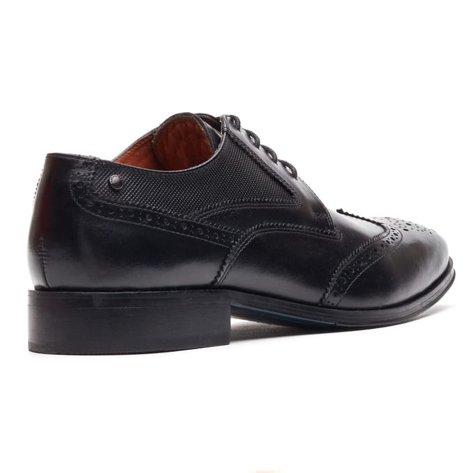Base London Steeple Brogue Leer Heren Zwarte Brogues Schoenen