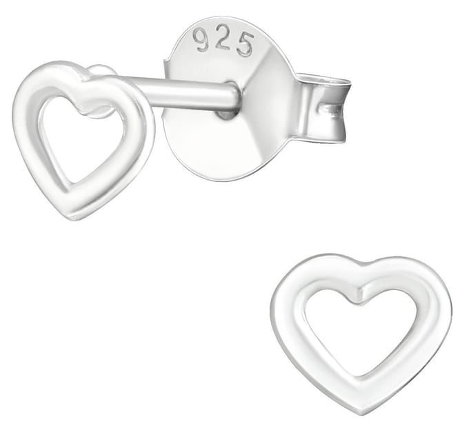 Joy|S - Zilveren petit hartje oorbellen - 4 mm - kinderoorbellen