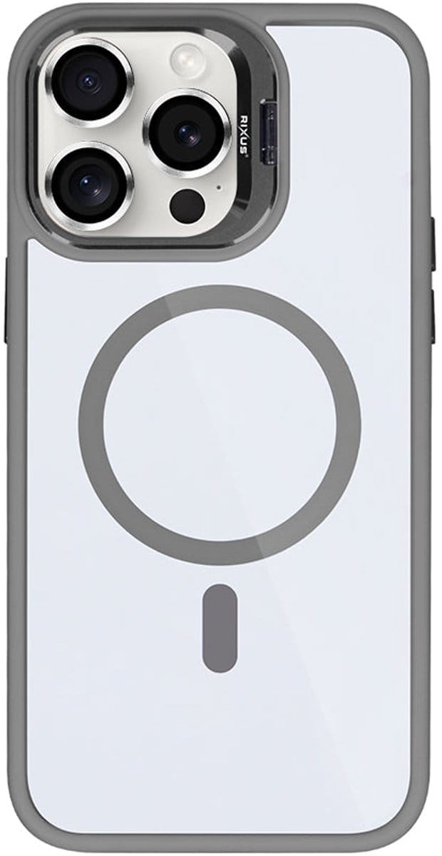 Rixus Classic 03 Case With MagSafe For Apple iPhone 15 Pro Max Titanium Grey