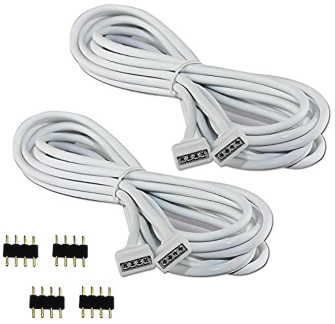 Verlengkabel 2 m 2 stuks voor LED RGB Strip 4 pins
