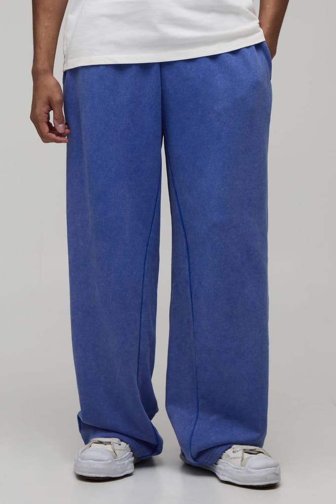 Balloon Fit Gewassen Loopback Joggingbroek | Blue | Size Medium