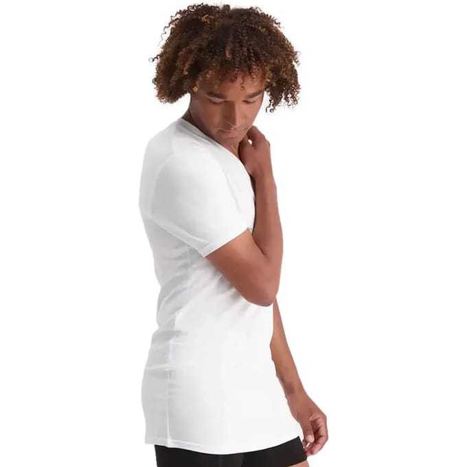 Comfortabel & Zijdezacht Bamboo Basics Long Fit T-Shirts Velo V-hals (2-pack) - Wit - M