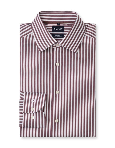 OLYMP Luxor Overhemd, Modern Fit, New Kent, Bordeauxrood