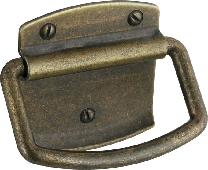 AVENUE decoration meubelgreep | model " Ceinture " | 55 x 55 mm | oud messing