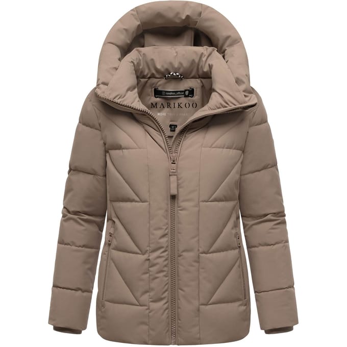 Marikoo dames winterjas Kuschelnasee met capuchon en fleecevoering