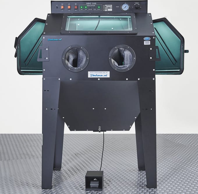 Datona® Straalcabine met afzuiging - 350 liter - Zwart