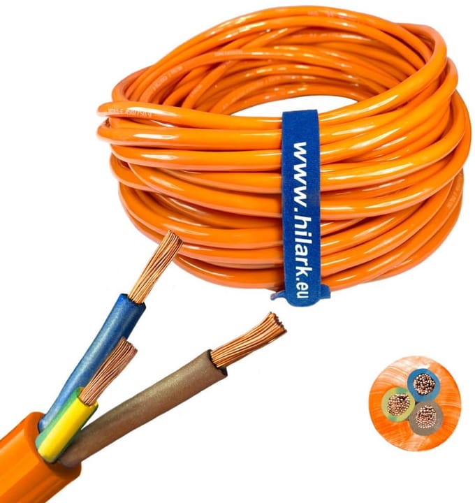 Stevige Elektrische Kabel 3G2,5 mm2 30 Meter Oranje