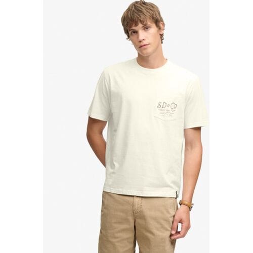 Superdry Trade Loose T-shirt Crème Grootte: L