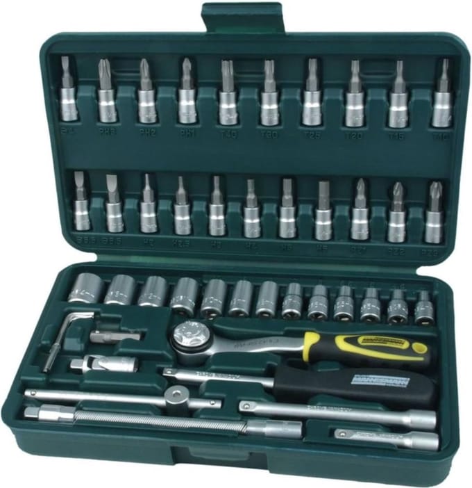 Mannesmann 1/4" doppendoos 46-delig