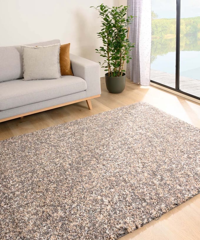 Hoogpolige loper - Blend beige/grijs 80x250