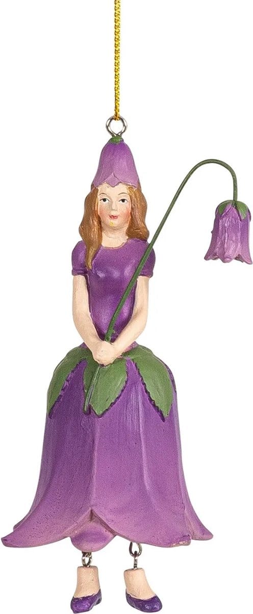 Bloemenmeisje hangend "Klokjesbloem paars"