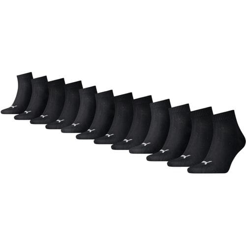 Puma Quartersokken Plain Zwart - Enkelsokken - 12 paar - Maat 47/49