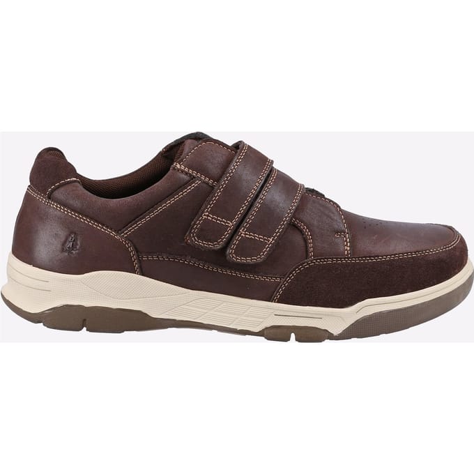 Hush Puppies Fabian Double Strap Leren Bruine Heren Instappers