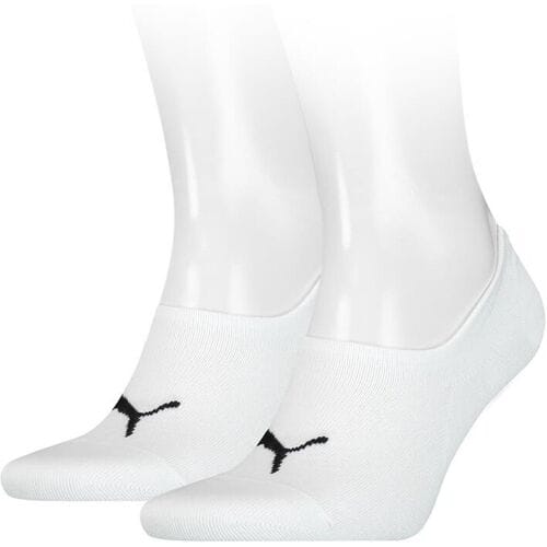 Puma Unisex Footie High Cut (2-pack) - unisex onzichtbare sokken - wit - Maat: 39-42