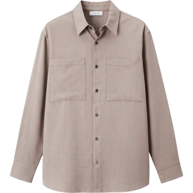 Relaxed fit vrijetijdsoverhemd van lyocell met labelstitching