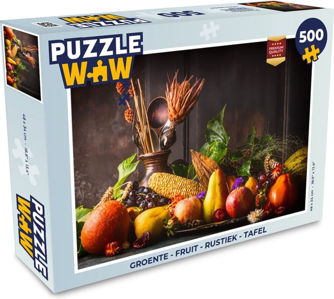 Puzzel Groente - Fruit - Rustiek - Tafel - Legpuzzel - Puzzel 500 stukjes
